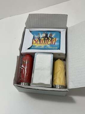 Seinfeld Monks Napkin Ketchup Mustard Salt Pepper Shakers Playing Cards Set New